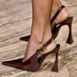 Baotou – sandales à talons fins en cuir laqué pour femmes, simples, pointues, model 2024 - Loufdingue.com - Baotou – sandales à talons fins en cuir laqué pour femmes, simples, pointues, model 2024 - Loufdingue.com -  -  