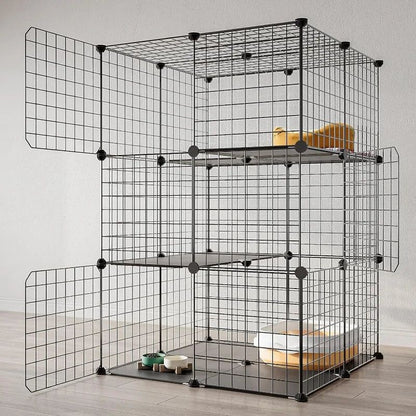Cage pour chats à 3 niveaux - Loufdingue.com - Cage pour chats à 3 niveaux - Loufdingue.com -  -  