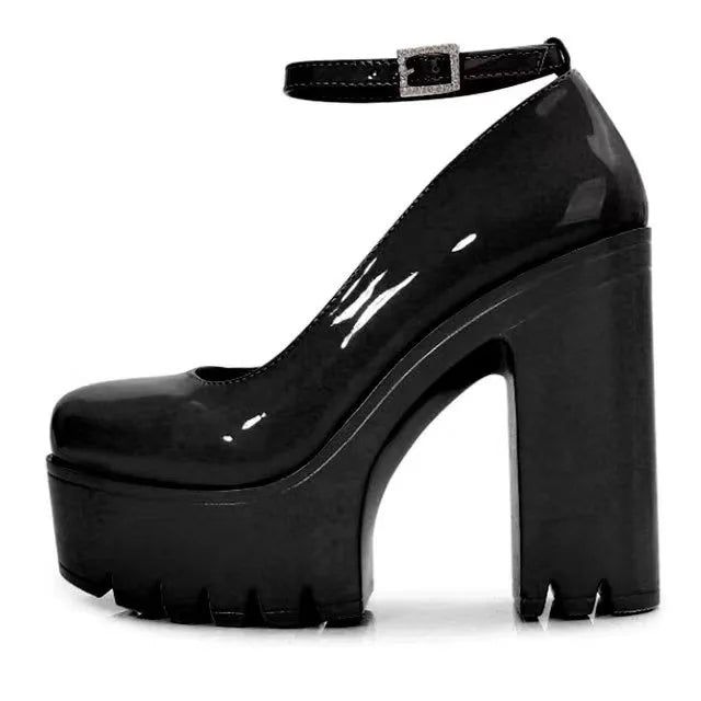 Chaussures simples sexy à semelles épaisses pour femmes, talons hauts de 14CM - Loufdingue.com - Chaussures simples sexy à semelles épaisses pour femmes, talons hauts de 14CM - Loufdingue.com -  -  