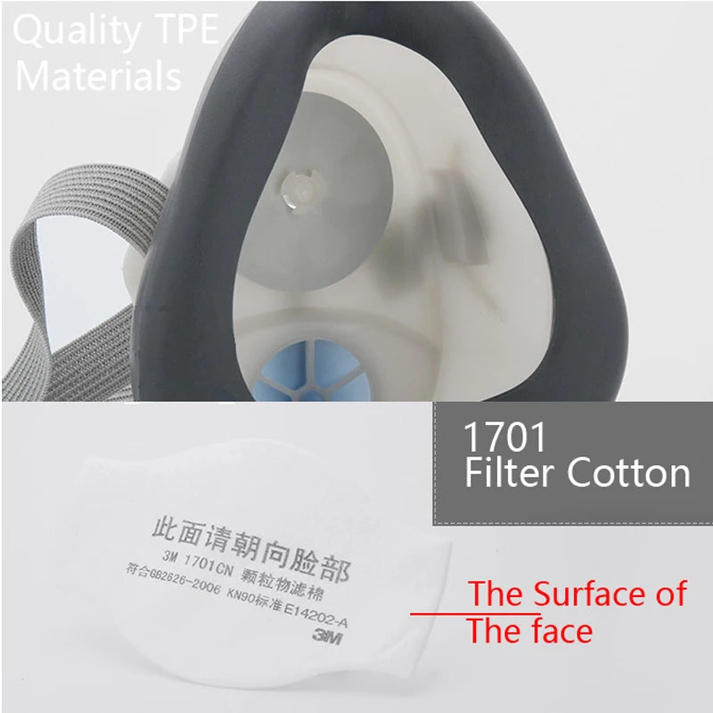 3M 1212 Half Face Respirator Mask