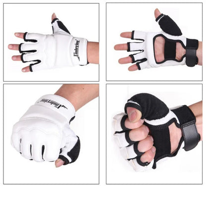 Gants de boxe demi-doigts pour adultes, combat de boxe pour enfants, entraînement MMA Sanda karaté Muay Thai Fitness Taekwondo