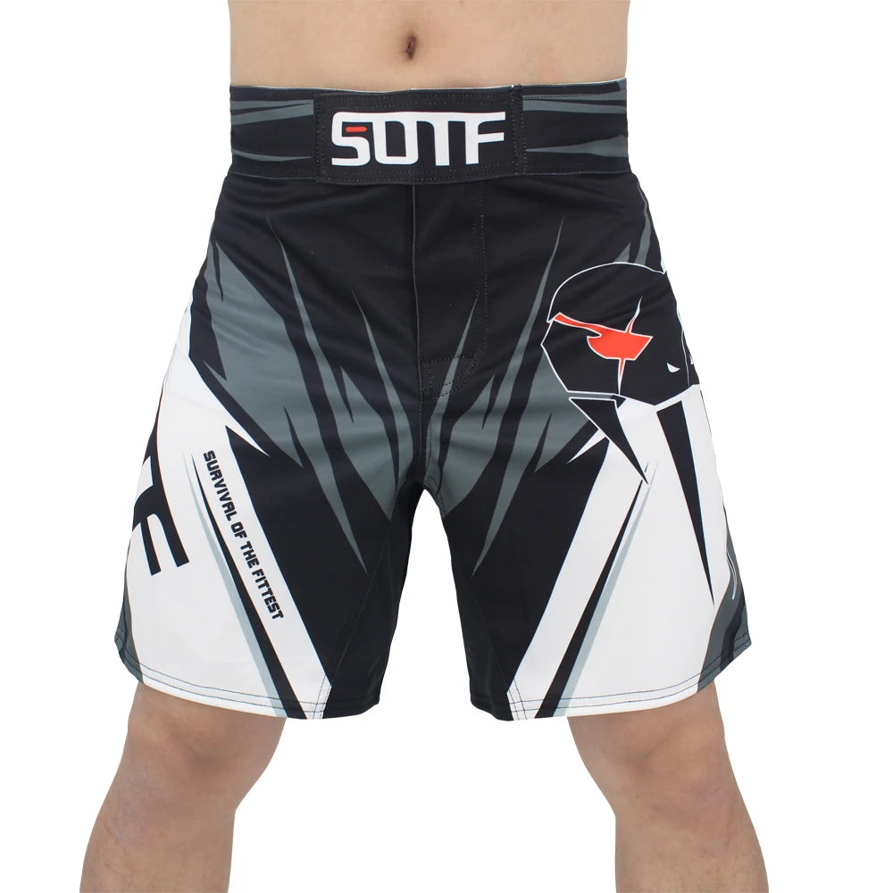 SOTF- Shorts de boxe, mma adultes serpent venimeux géométrique tigre Muay Thai, shorts de boxe mma
