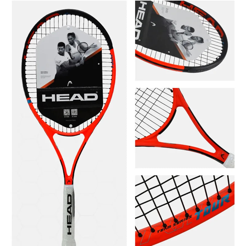 Raquette de Tennis à tête originale, professionnelle, en carbone, sac à cordes, amortisseur de sur grip, équipement de Tennis