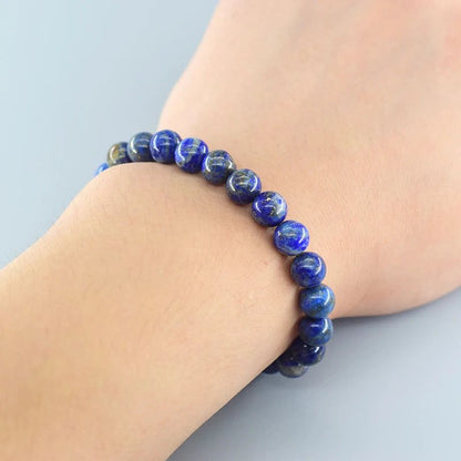 Bracelet de perles en pierre Lapis Lazuli naturelle 5A, élastique, de haute qualité, bijoux de guérison énergétique. - Loufdingue.com - Bracelet de perles en pierre Lapis Lazuli naturelle 5A, élastique, de haute qualité, bijoux de guérison énergétique. - Loufdingue.com -  -  