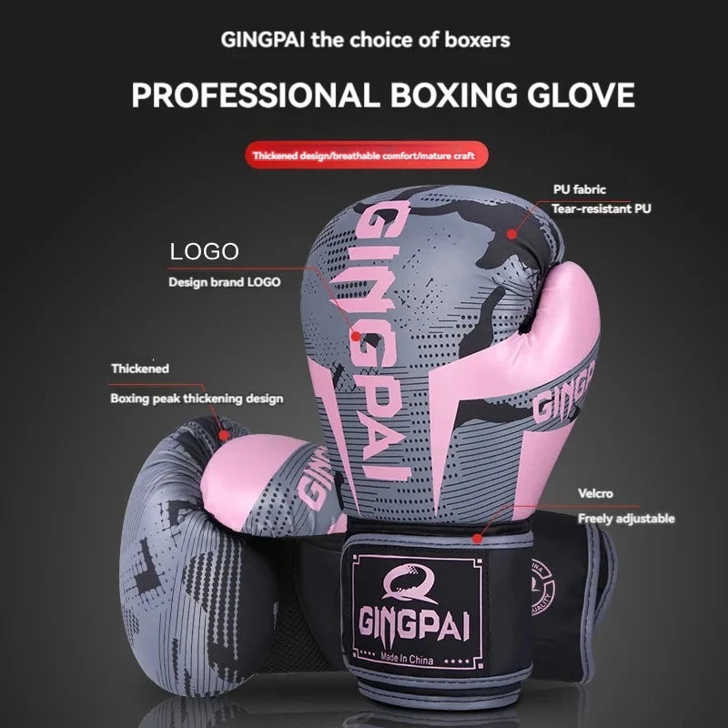 Gants de boxe professionnels pour adultes, épais, respirants, résistants à l'usure, équipement d'entraînement de Kickboxing pour enfants