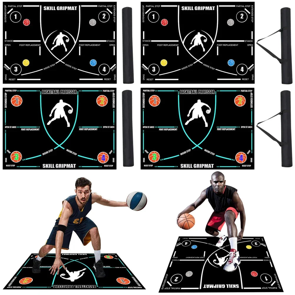 Tapis d'entraînement de football de basket-ball, durable, antidérapant, pliable, pour enfants et adultes, tapis d'entraînement de dribble