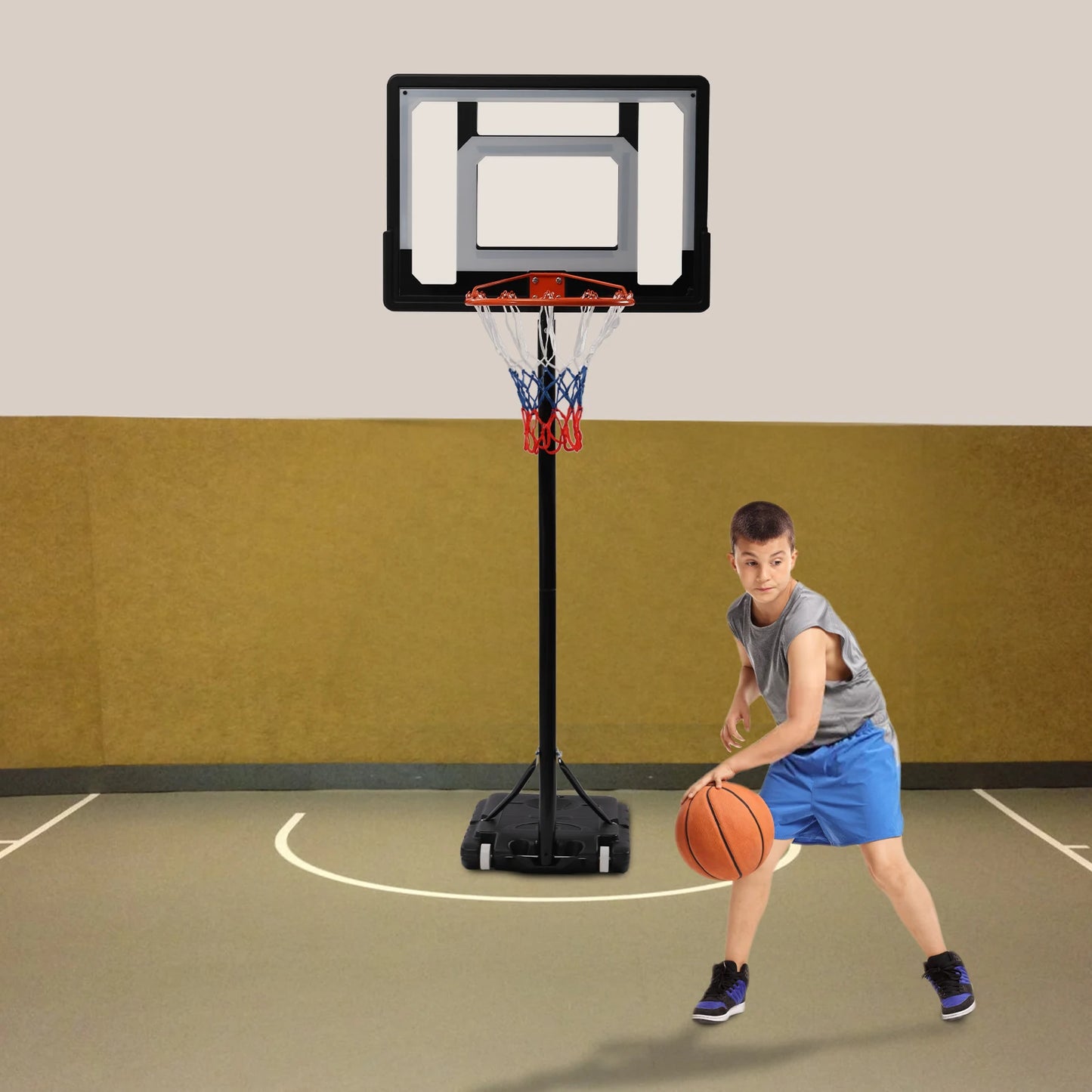 Cerceau de basket-ball réglable, système de basket-ball, équipement d'entraînement de basket-ball extérieur et intérieur