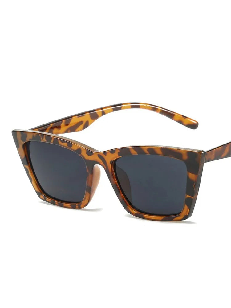 INS- Vintage, lunettes de soleil, œil de chat carré, petit cadre, mode Oculos De Sol