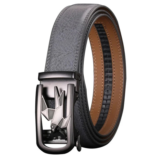 Men's Automatic Genuine Leather Belt, Pigeon Buckle