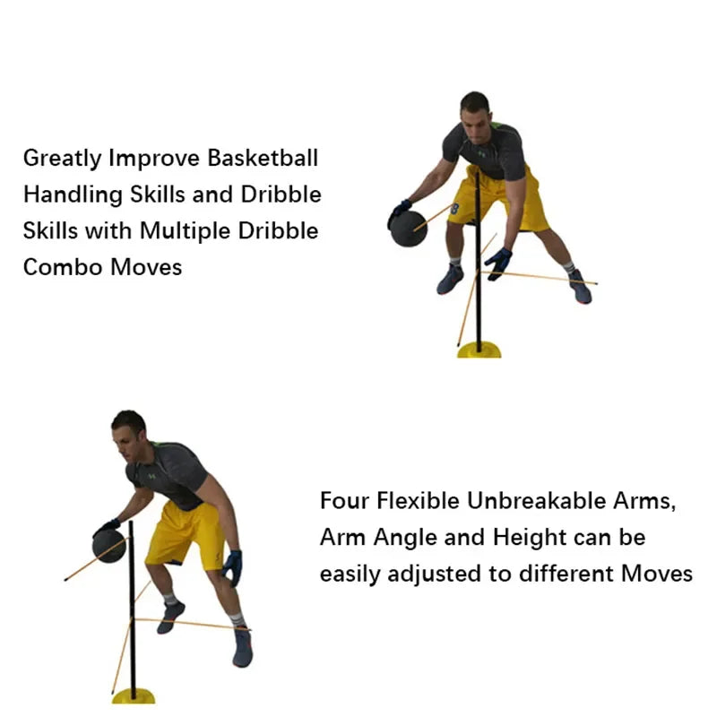 Entraîneur de dribble de basket-ball à réaction Agile, équipement d'entraînement de dribble réglable, tiges d'entraînement pliables faciles à assembler