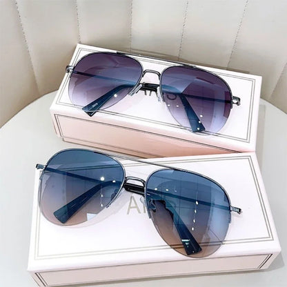 Lunettes De Soleil dégradées à la mode pour hommes, lunettes de pilotes à grande monture, Design antireflet, UV400 (sans boîte)