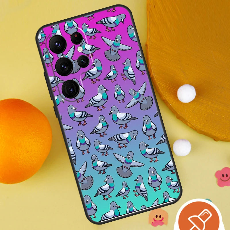 Case for Samsung Galaxy S20 FE Note 20 Ultra S8 S9 S10 Note 10 Plus S21 S22 S23 Ultra Pattern Pigeons Doves Birds Flock Animals