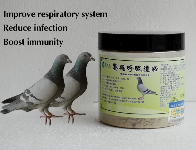 Optimize the performance of your racing pigeons with this revolutionary intestinal and respiratory powder!