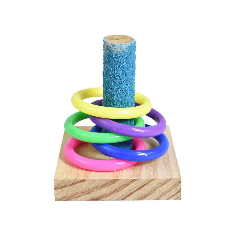 Ensemble de jouets d'entraînement, blocs en bois, Puzzle, anneaux en plastique colorés, entraînement à l'intelligence