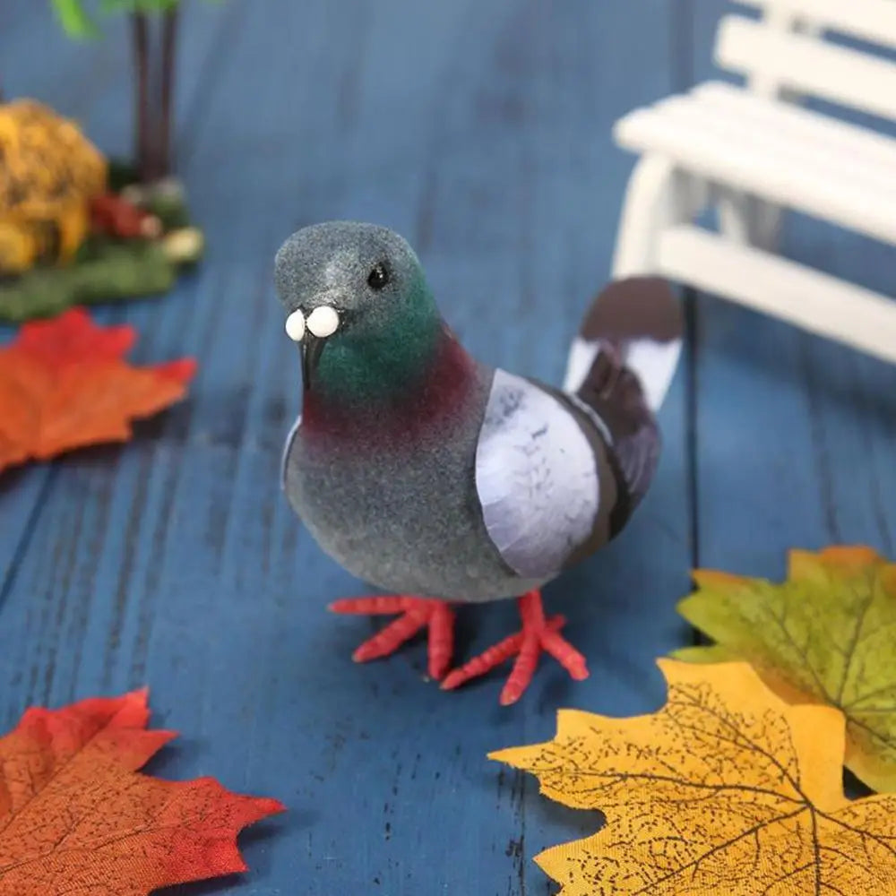 Enchanted Decoration: Bring Nature Home with Grey Artificial Pigeons!