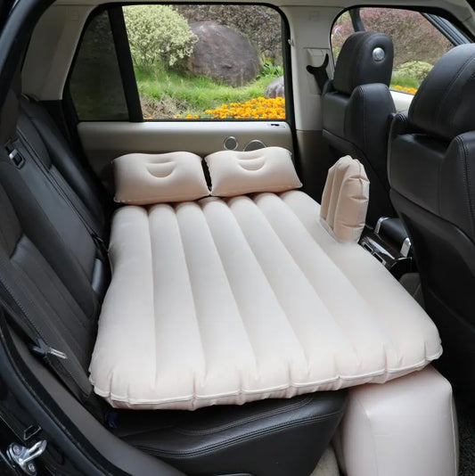 Lit gonflable de voiture en tissu environnemental floqué Ultra- doux, lit à coussin d'air, Portable et confortable.