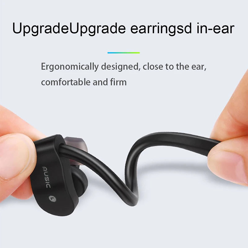 Écouteurs sans fil, contour d'oreille crochet sans fil, Bluetooth mains libres, tour de cou avec micro.