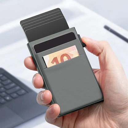 Rfid portefeuille porte-cartes de crédit en métal, mince étui pour cartes bancaires, Pop Up portefeuille, minimaliste, petit sac à main en métal