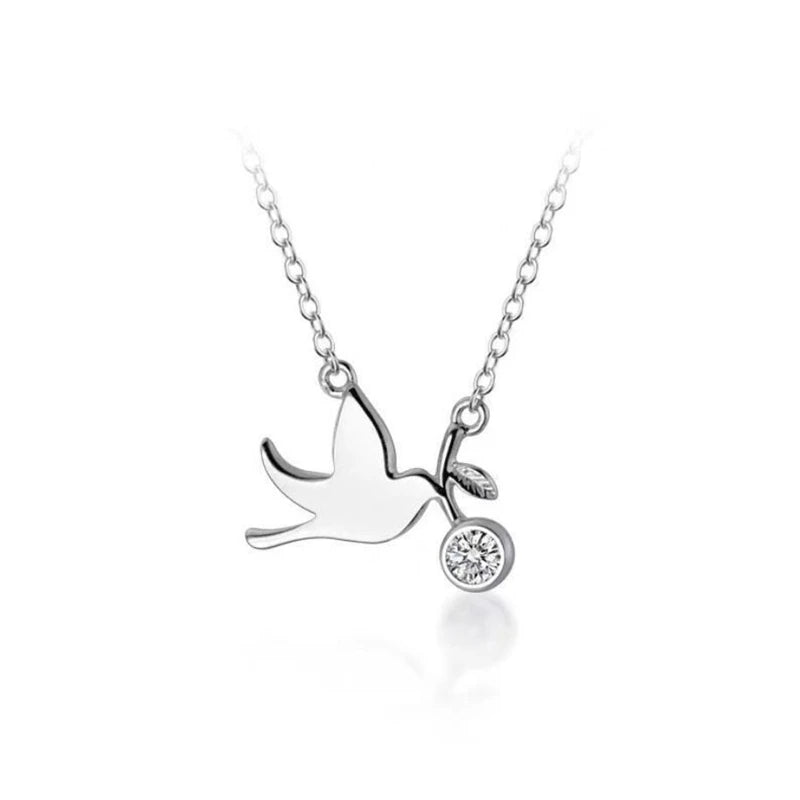 925 Silver Pigeon Pendant Necklace