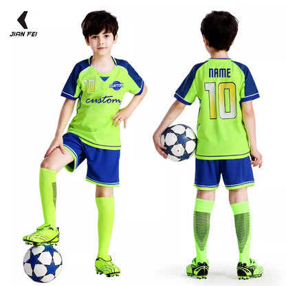 Ensemble de maillots de Football pour garçons, uniforme de Football en Polyester, uniforme de Football respirant pour enfants
