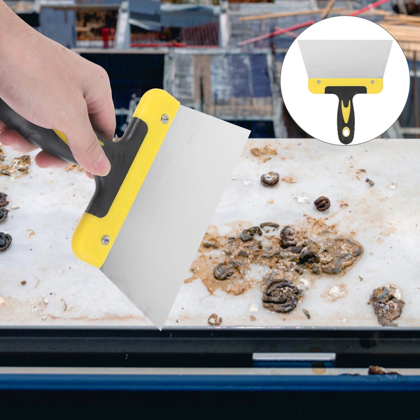 Make bird droppings cleaning chores easier with the Stainless Steel Bird Poop Scraper!