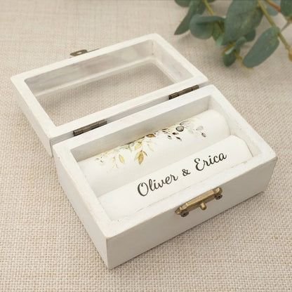 Boîte à bagues de mariage personnalisée, pour fiançailles, porte-anneau pour cérémonie