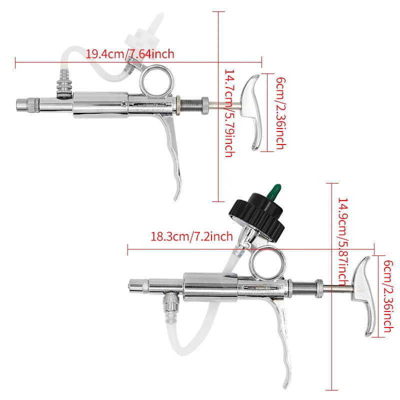 JIECARE Automatic Metal Injector: The essential tool for precise and efficient vaccination of your pigeons! from 0.5 to 5Ml, vaccine syringe bottle