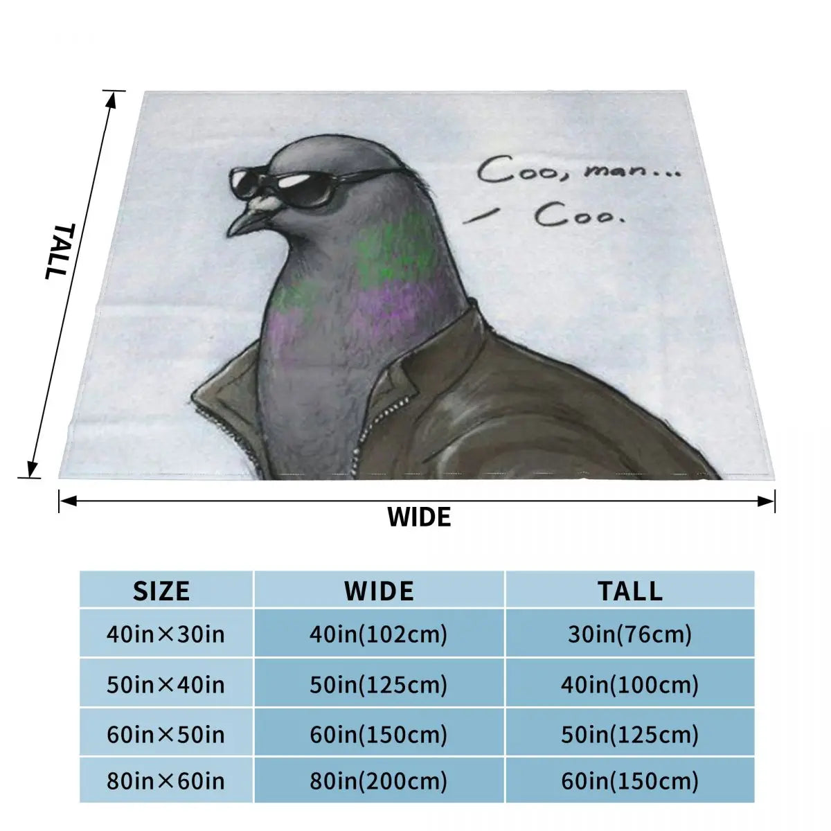 "Coo' Man Coo'" Soft Blanket - Playful Pigeons 