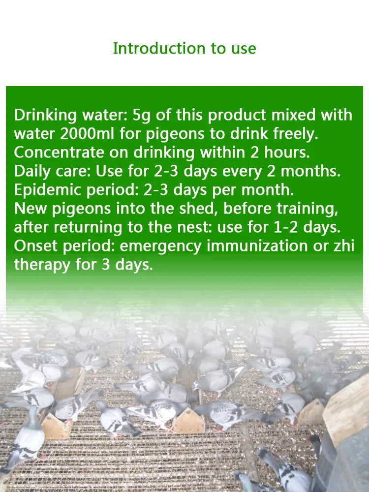 Oral Vaccine Protect your young pigeons against diseases with this easy to use oral vaccine!