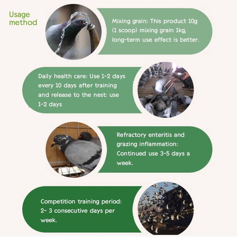 Boostez l'Energie de Vos Oiseaux : Poudre Énergétique + Probiotiques 10 Milliards de Bactéries Vivantes/g