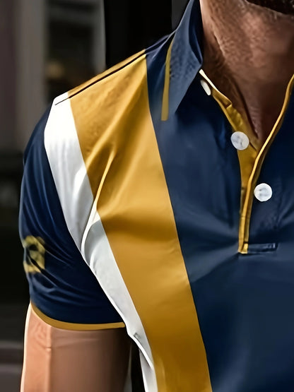 Polo pour hommes, 100% polyester, chemise de golf imprimée en 3D, décontracté, mode, extérieur, rue, revers, manches courtes.