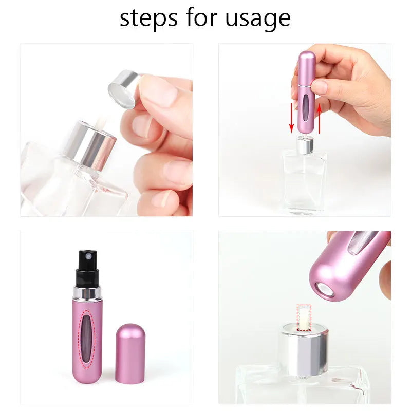 Bouteille de recharge de parfum de 5ml, Mini pot de pulvérisation Portable rechargeable, pompe à parfum, conteneurs cosmétiques vides
