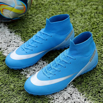Bottes de Football de qualité pour hommes, Assassin Chuteira Campo TF/AG, chaussures de Football entraînement de Futsal chaussures de Football coupe haute