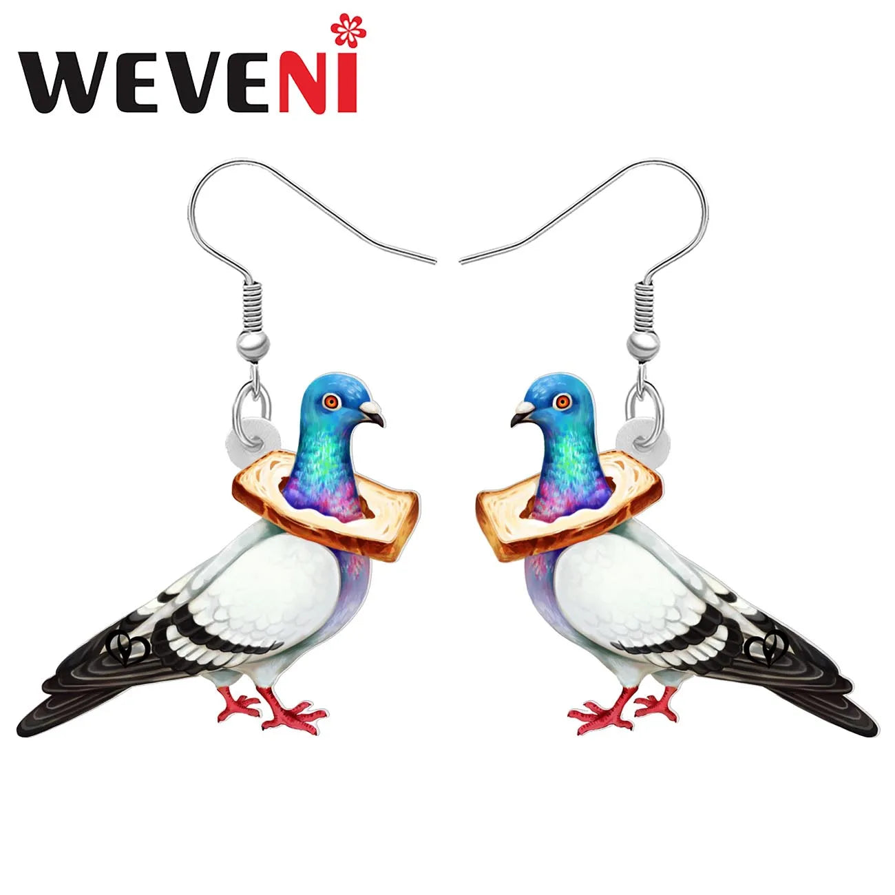 Boucles d'Oreilles Pendantes Pigeon Acrylique