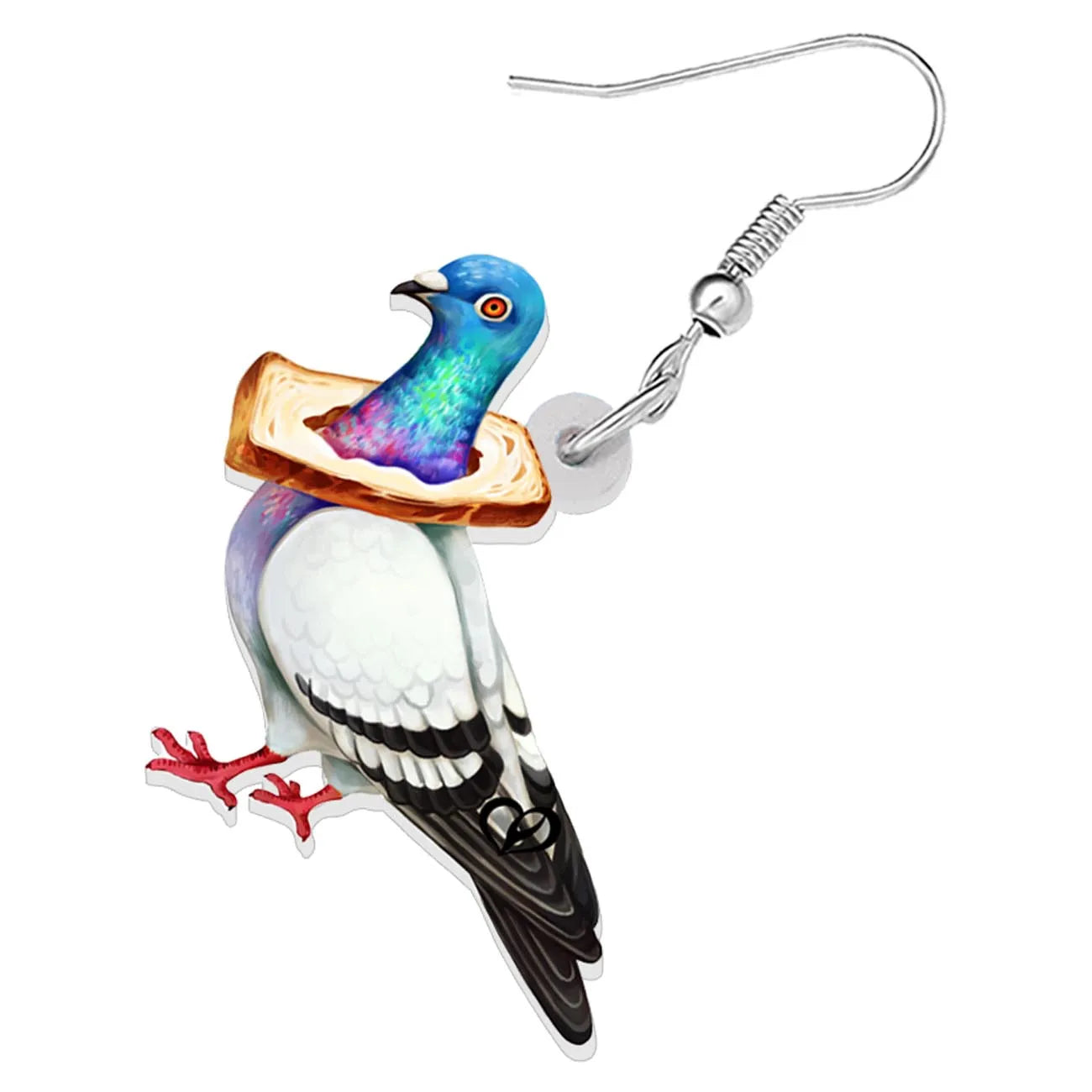 Boucles d'Oreilles Pendantes Pigeon Acrylique