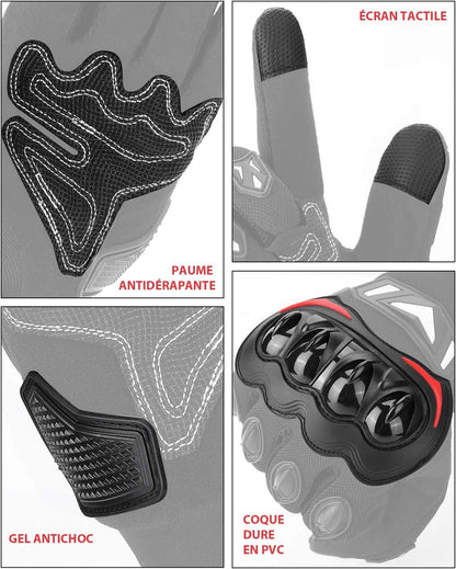 Gants de moto CE, gants d'équitation d'été, jointures dures, gants tactiques de moto pour écran tactile, pour Dirt Bike, Motocross ATV UTV
