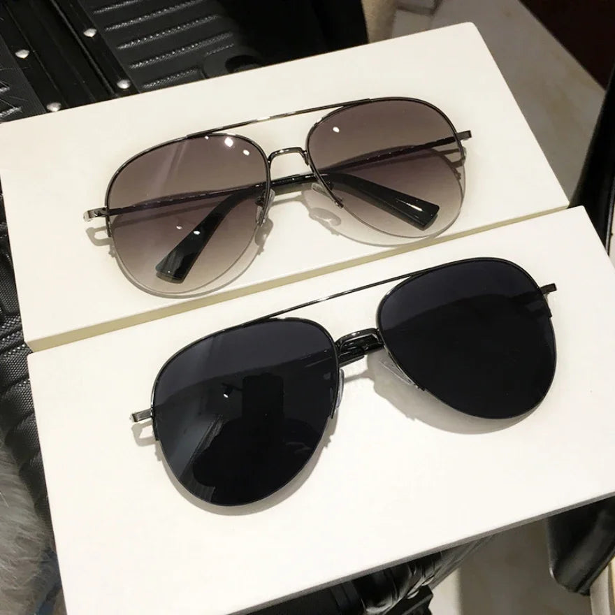 Lunettes De Soleil dégradées à la mode pour hommes, lunettes de pilotes à grande monture, Design antireflet, UV400 (sans boîte)