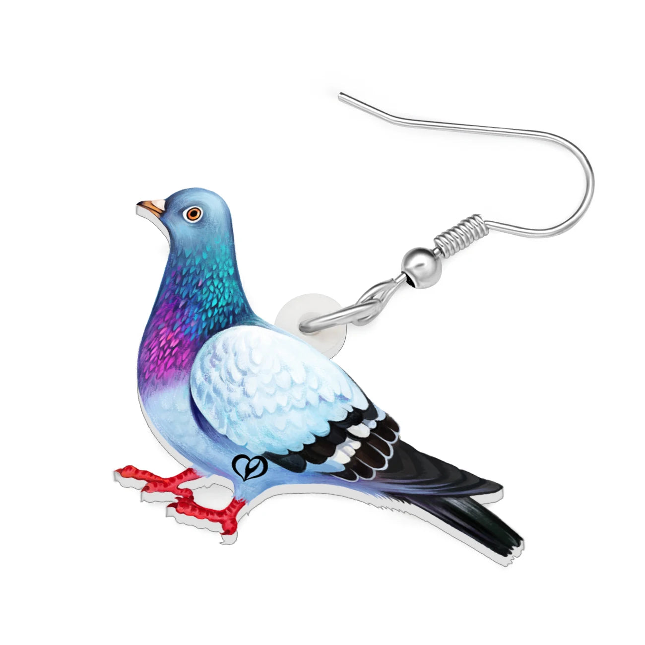 Boucles d'Oreilles Pendantes Pigeon Acrylique