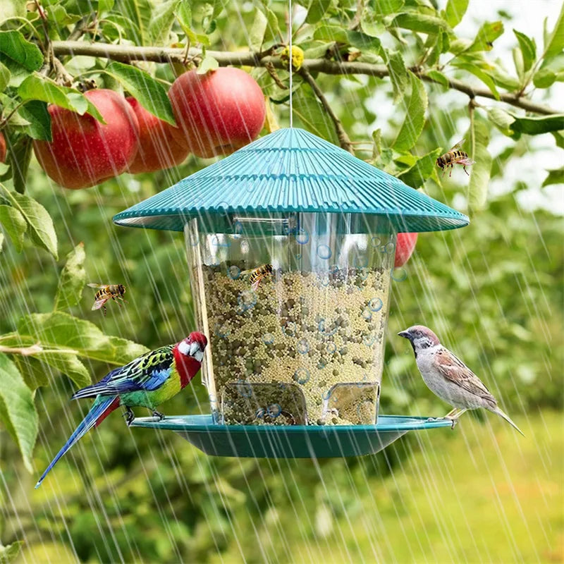 Mangeoire pour oiseaux en plein air, noix suspendue, support distributeur à trous multiples, récipient alimentaire
