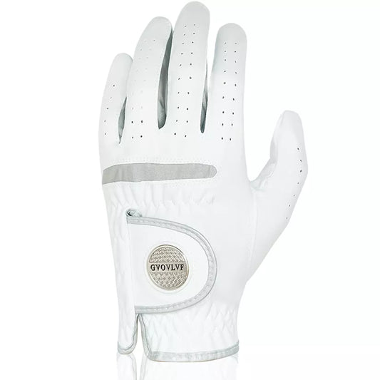 Gants de Golf respirants en tissu Micro doux pour hommes, 1 pièce, avec marqueur magnétique, gant blanc remplaçable