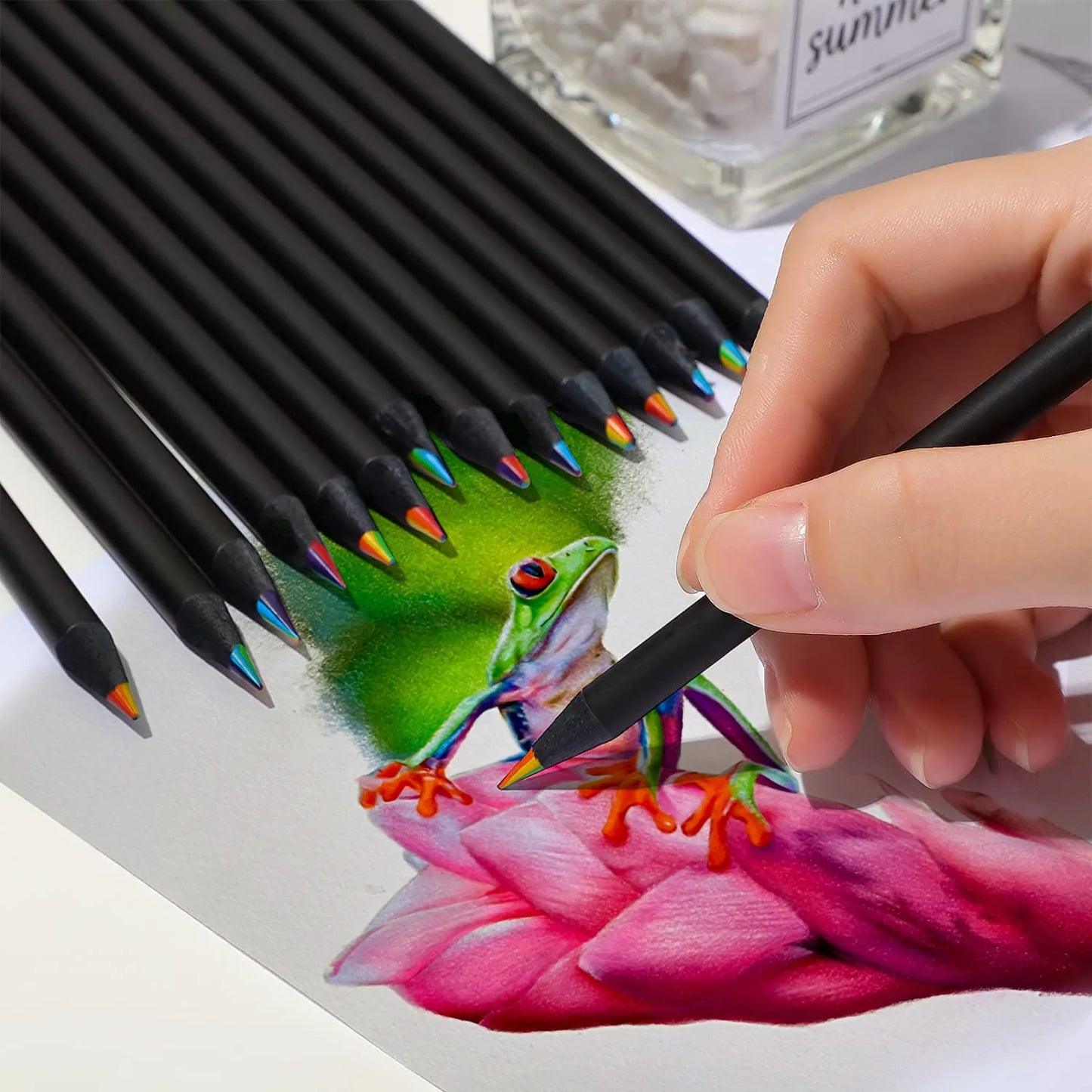 1 pièces aléatoire 7 couleurs dégradé arc-en-ciel, crayons de couleur, dessin croquis, coloriage.