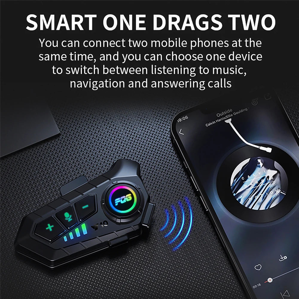 Kit d'appel téléphonique mains libres sans fil Bluetooth 5.3, écouteurs étanches pour Moto, lecteur de musique MP3, haut-parleur pour Moto