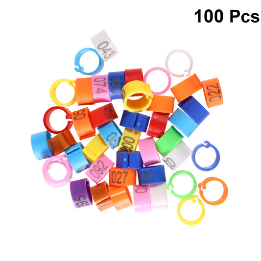 Pigeon and Bird Identification Rings - 100 Pieces Numbered for Easy Management