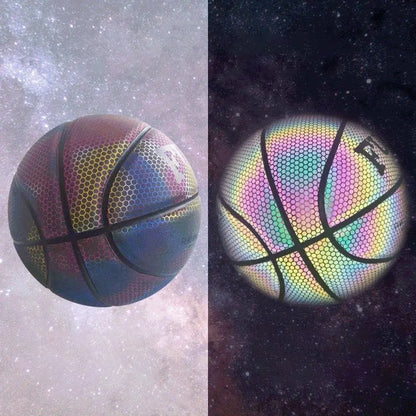 Ballon de basket-Ball réfléchissant holographique taille 7, balles d'entraînement professionnelles lumineuses d'intérieur et d'extérieur