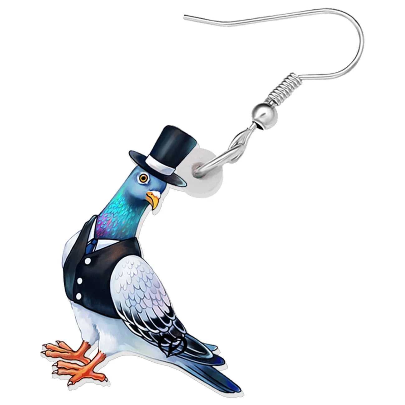 Boucles d'Oreilles Pendantes Pigeon Acrylique