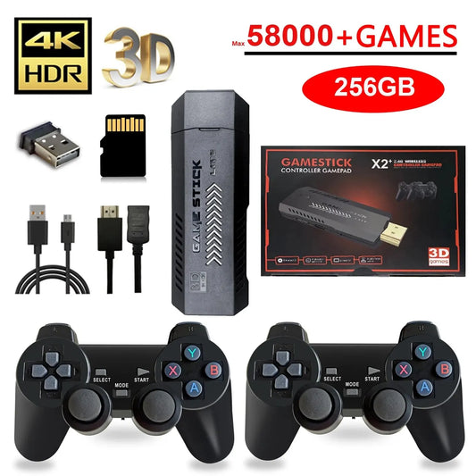 X2 Plus 256G 50000 Game GD10 Pro 4K Game Player 3D HD Retro Video Game Console Wireless Controller TV 50 Emulator For Kids Gifts