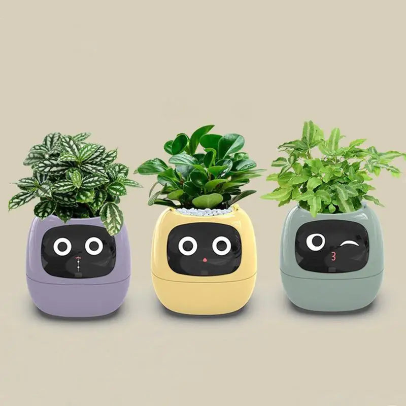 Nouveau Pot de plante intelligent et mignon, dessus de Table en lierre, plantes vertes, laissez vos plantes exprimer leurs émotions