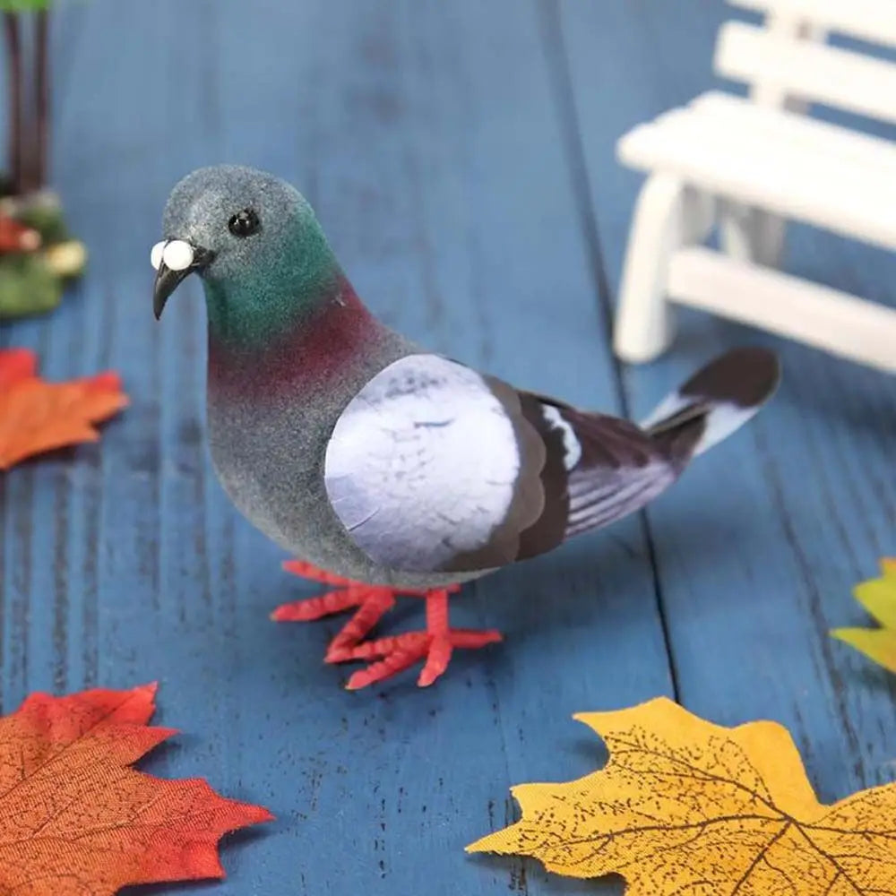 Enchanted Decoration: Bring Nature Home with Grey Artificial Pigeons!