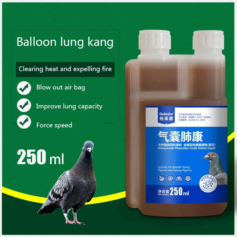 Suplemento nutricional Homing Pigeon: ¡Alivie los problemas respiratorios y mejore el rendimiento! (250ml)