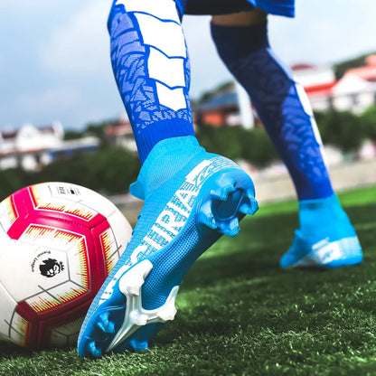 Crampons de Football pour hommes, chaussures TF/FG, bottes de terrain de Football de Futsal rapide, antidérapantes, multicolores